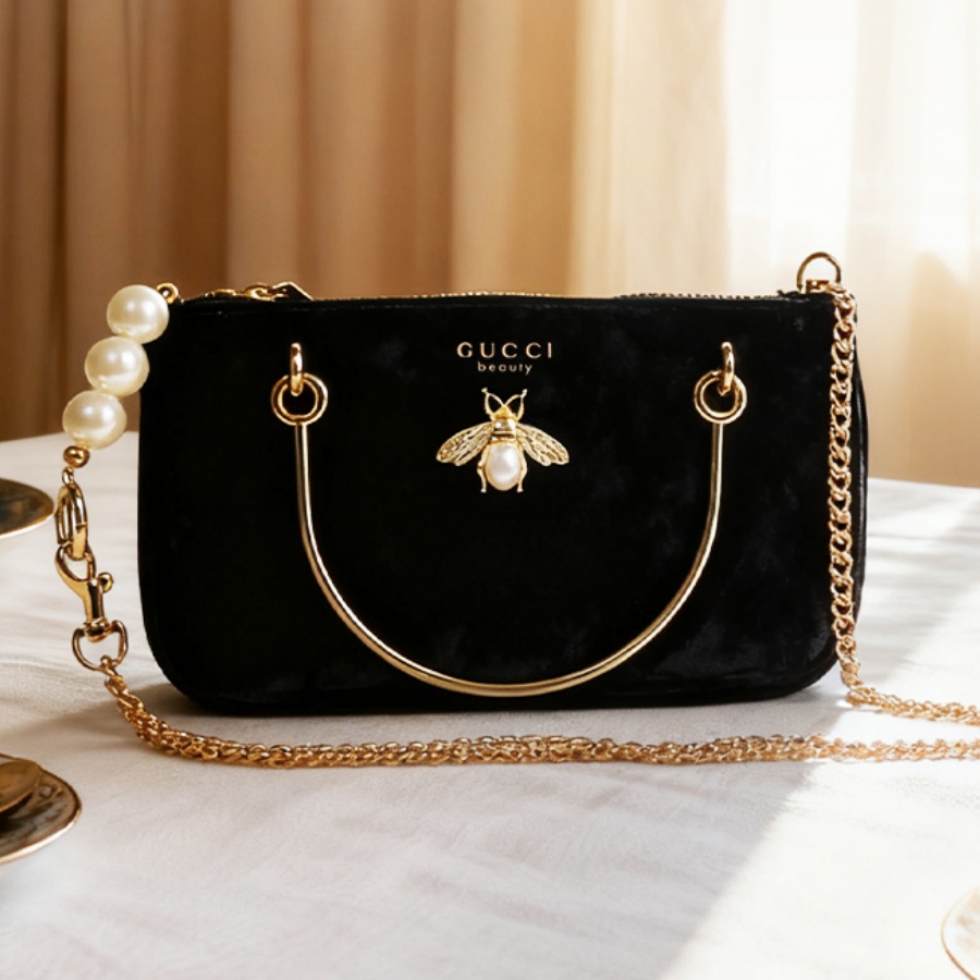 Ysl Beauty Makeup - Gucci’s Bag Women Black Velvet Insect
