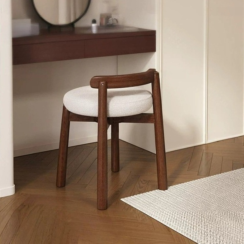 Beauty Makeup Chair - White Tall Vanity Stool Modern Kids