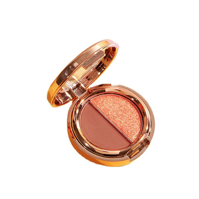 Beauty Makeup Eyeshadow Palette - 2 Colors Eyeshadow Glitter Pearlescent Pumpkin