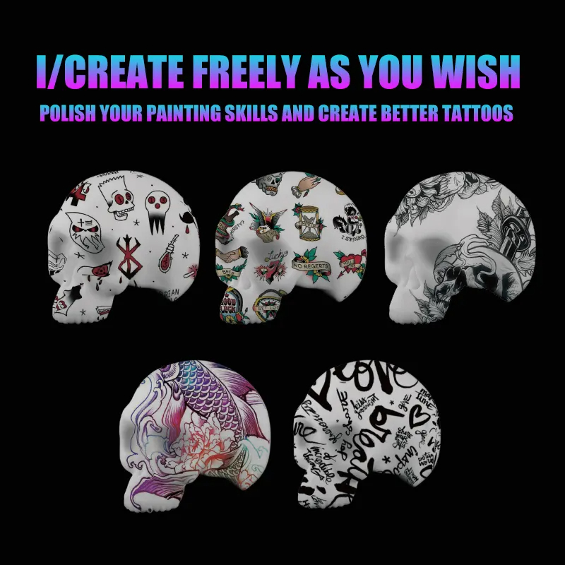 3D Skull Tattoo Practice Skin  - Beauty Makeup Training review and price