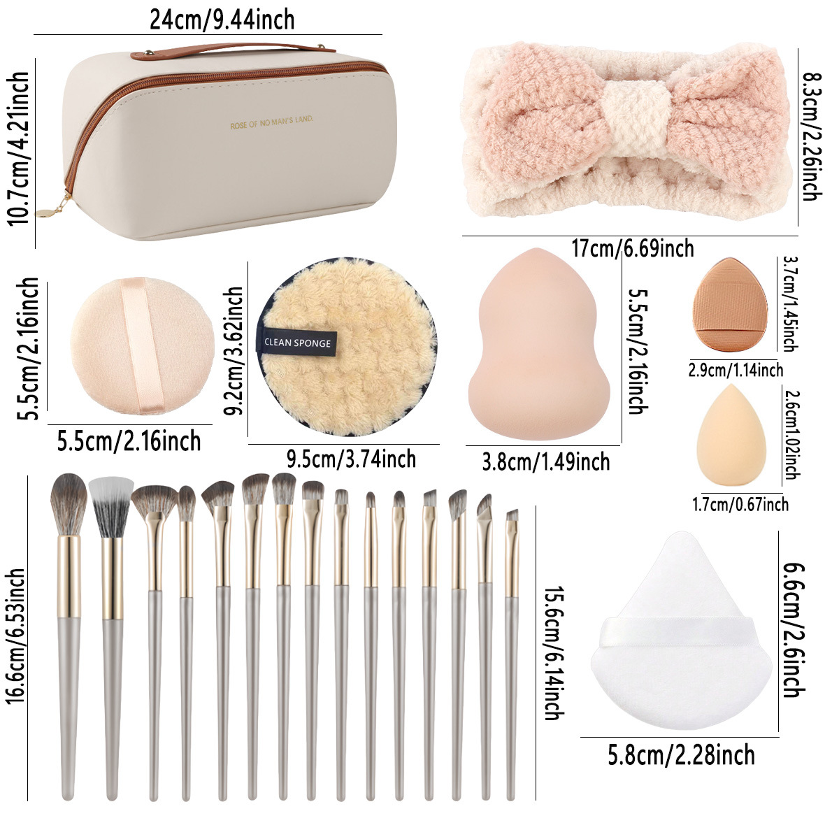 Leather Handle Bag with 36 Pcs - Makeup Beauty Set review and price