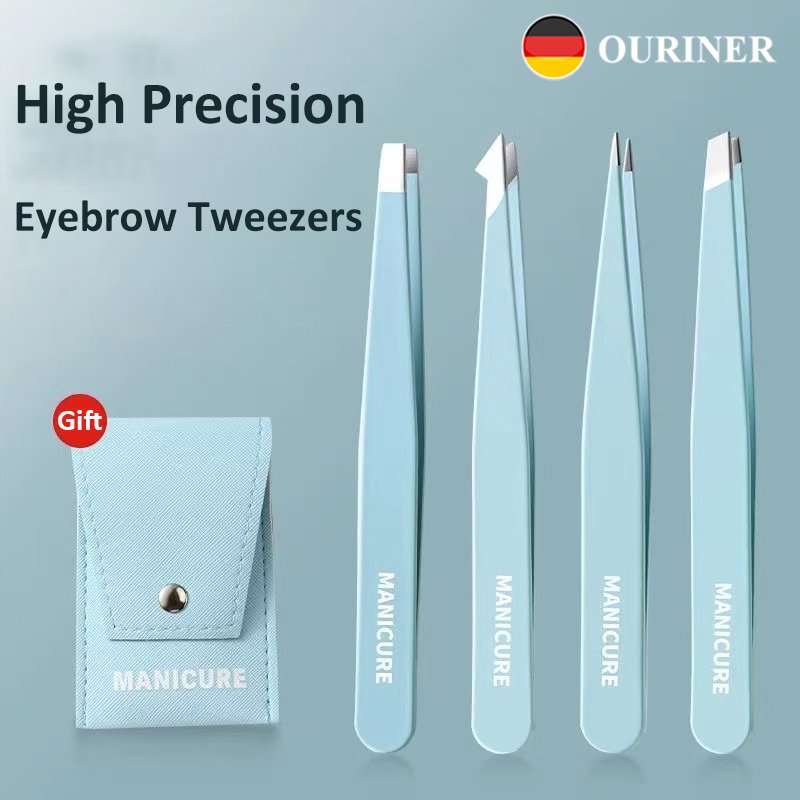 4 Pcs Colorful Eyebrow Tweezer - Beauty Hair Makeup review and price