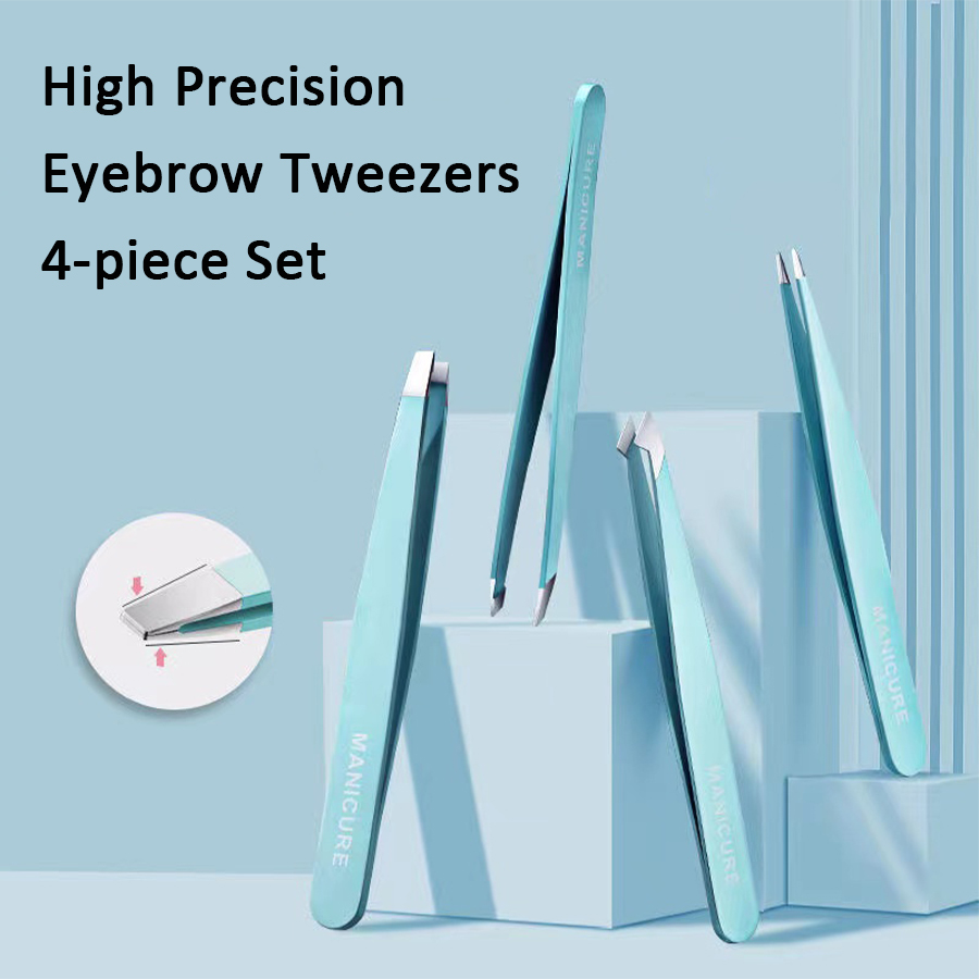 4 Pcs Colorful Eyebrow Tweezer - Beauty Hair Makeup review and price