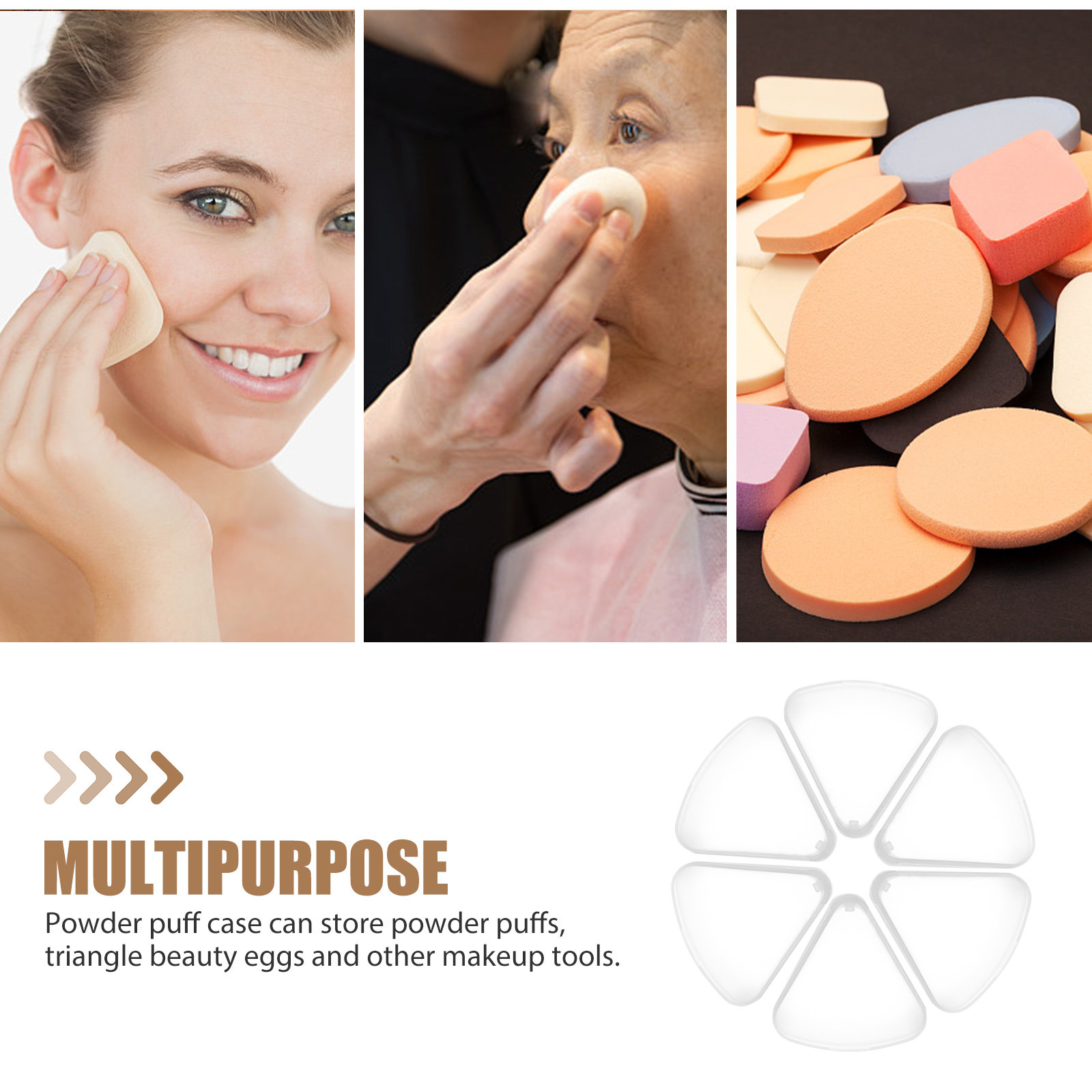 6Pcs Triangle Powder Puff Case - Beauty Makeup Sponge review and price