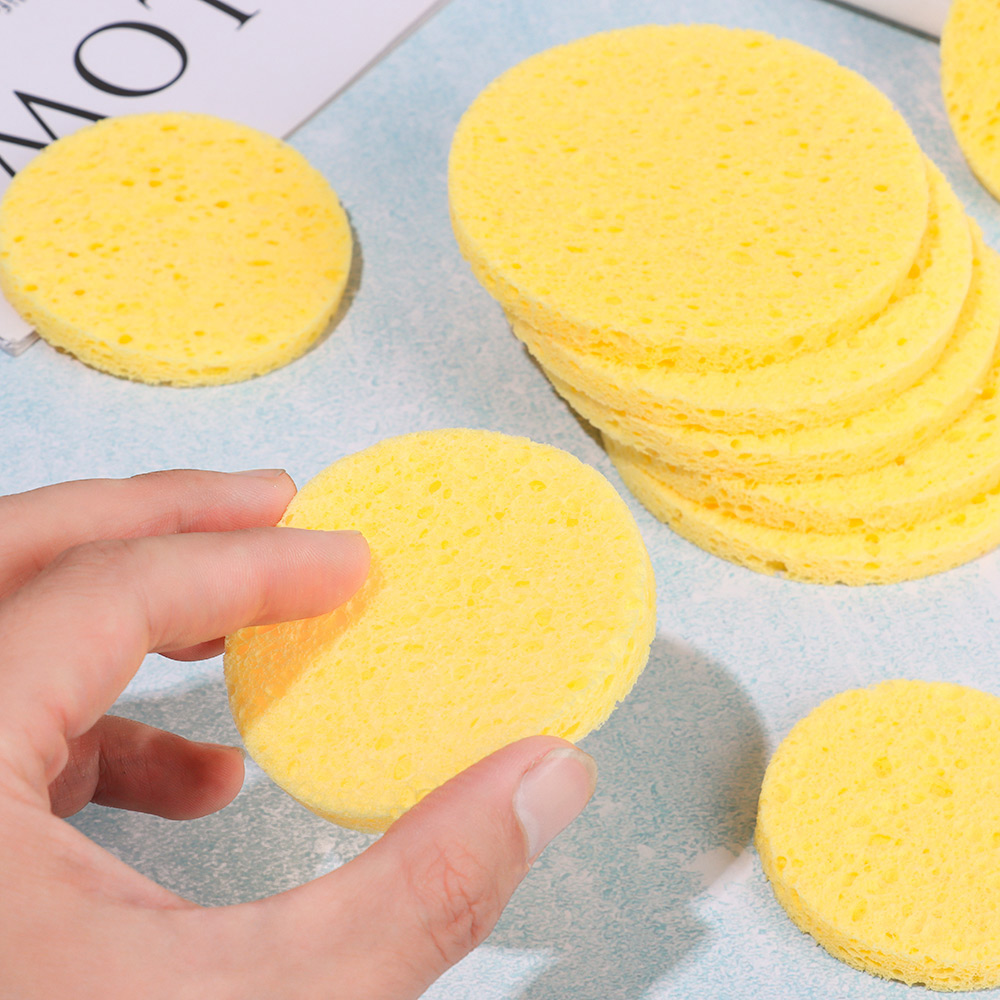 10pcs 6-9cm Yellow Face Round  - Beauty Makeup Sponge review and price