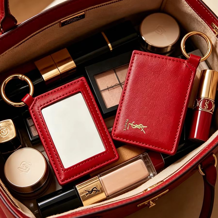 YSL Red Leather Square Mini Po - Ysl Beauty Makeup review and price