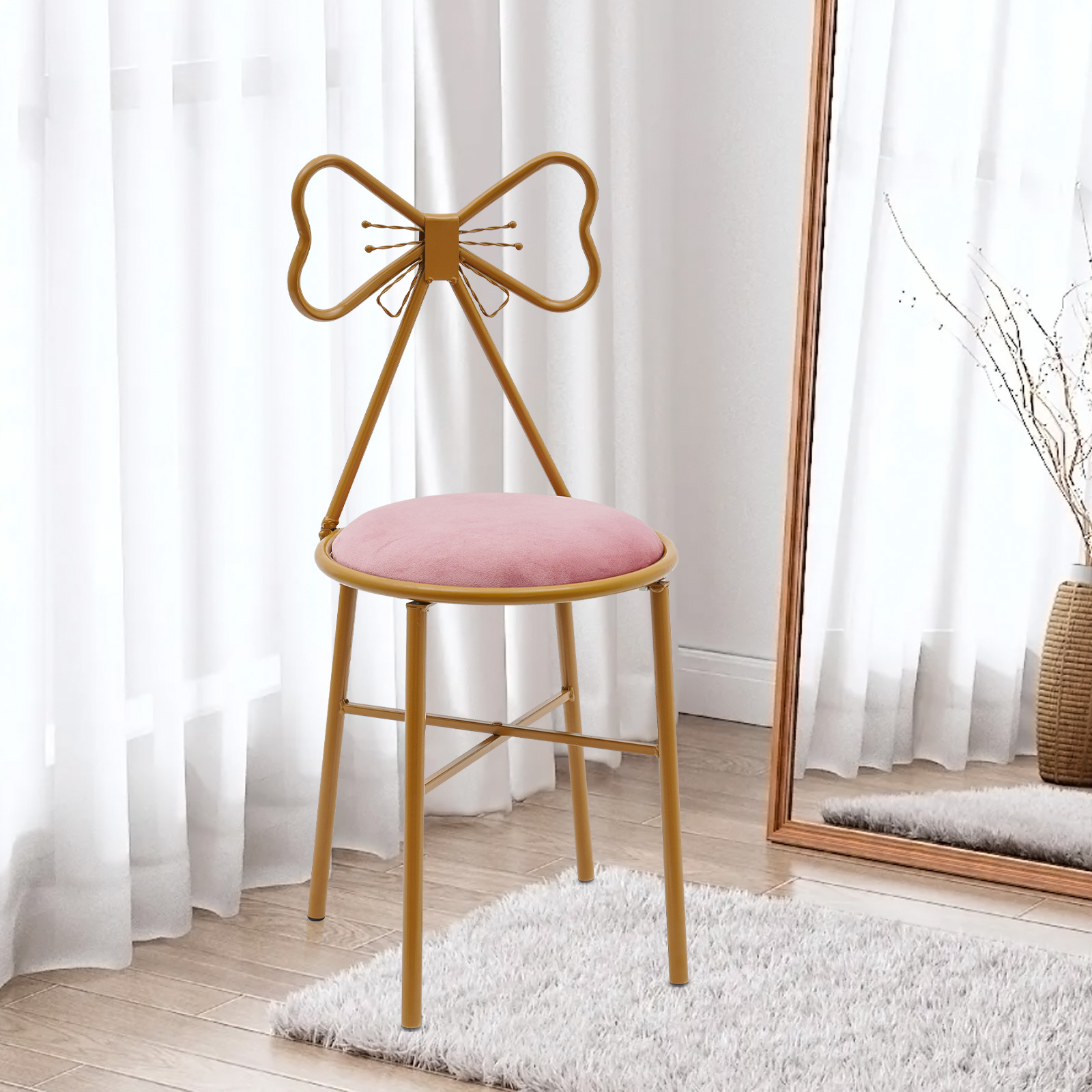 Butterfly Bow Tie Vanity Chair - Beauty Makeup Chair review and price
