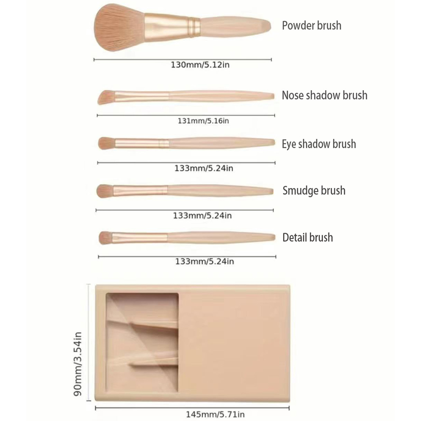 5pcs Cosmetic Brush Kit With M - Makeup Beauty Set review and price