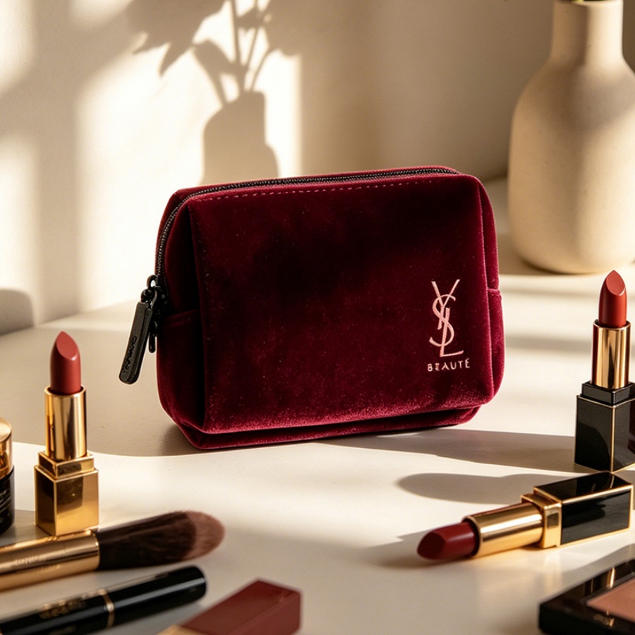 YSL’s Bag Wine Red Velvet Mini - Ysl Beauty Makeup review and price