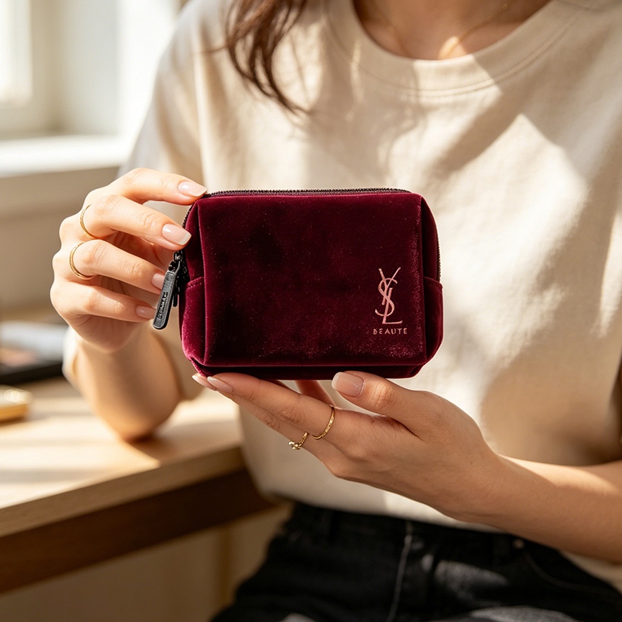 YSL’s Bag Wine Red Velvet Mini - Ysl Beauty Makeup review and price