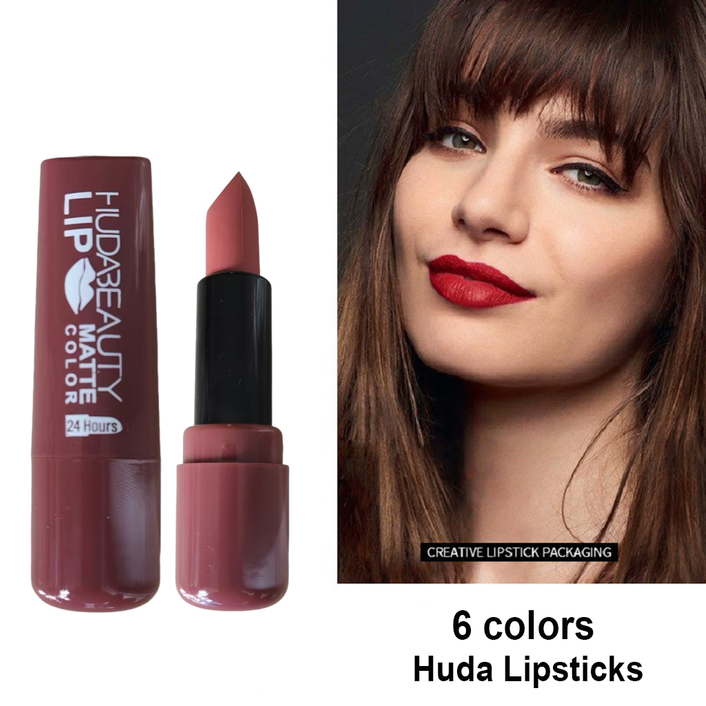 6 colors Lipstick Matte 3.8g H - Beauty Huda Makeup review and price