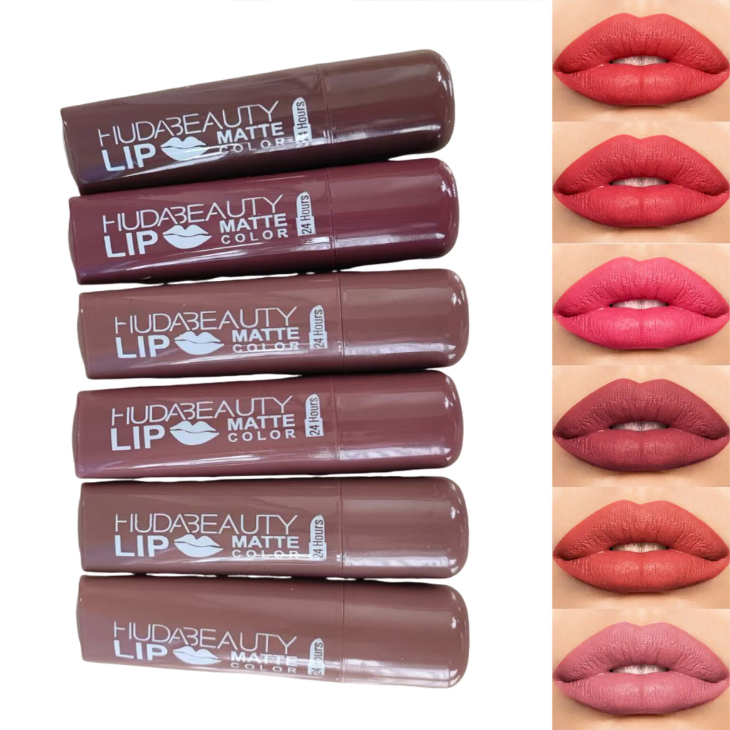 6 colors Lipstick Matte 3.8g H - Beauty Huda Makeup review and price