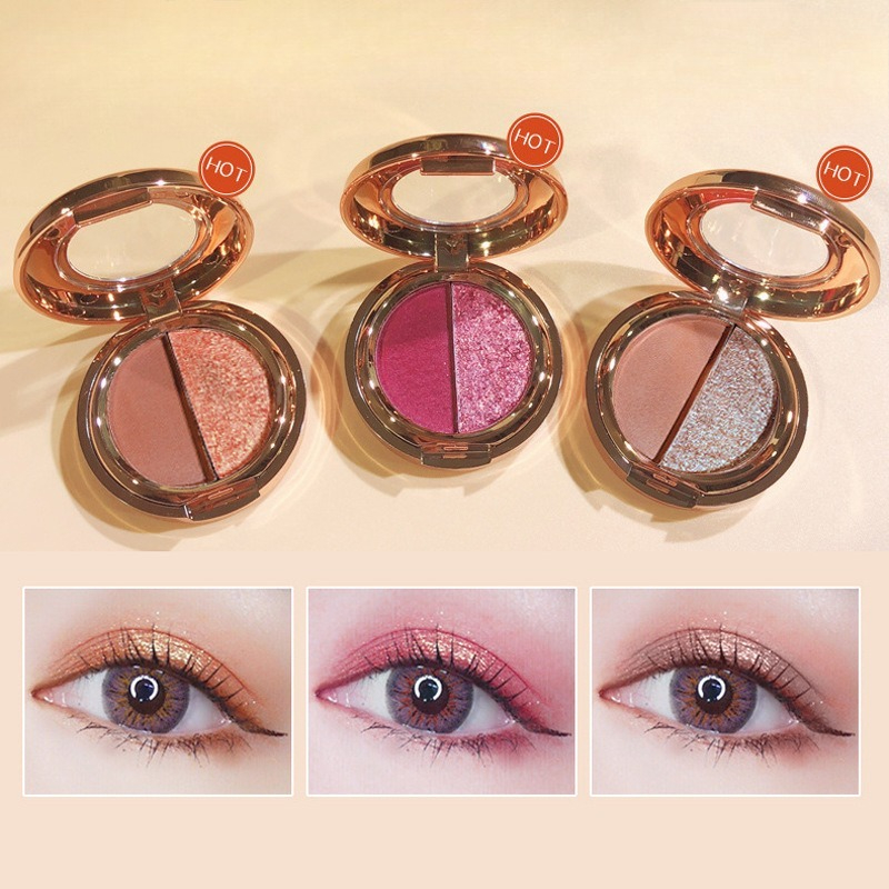 2 Colors Eyeshadow Glitter Pea - Beauty Makeup Eyeshadow Palette review and price