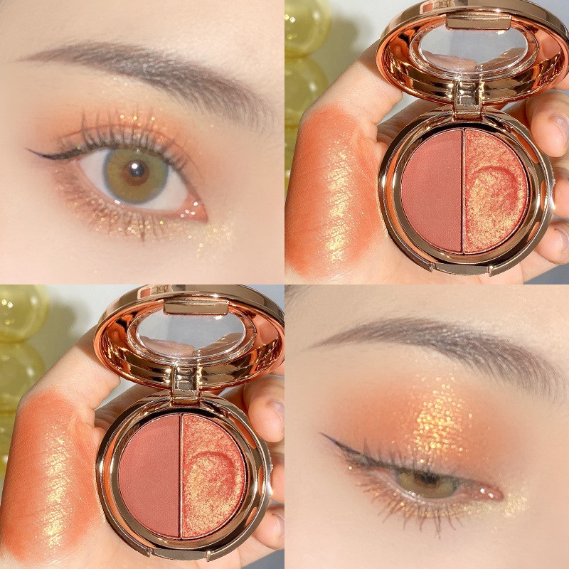 2 Colors Eyeshadow Glitter Pea - Beauty Makeup Eyeshadow Palette review and price